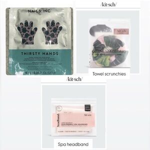 Kit.sch towel scrunchies and headband, hand gloves mask shower set